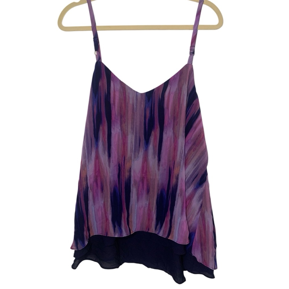Torrid Size 1 - 14/16 Puple Navy Blue Watercolor Swing Cami